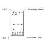 POLIER - BRTEMPO2 : Boitier relais TEMPO - Contact sec HP ROUGE - Affichage tarif du jour - Conforme CE