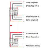 POLIER - INT300 : Intégrateur triphasé pour sonde Rogowski - Famille ROG - Intensité max : 300 A - Sortie 1 A - 0.5 VA - Alimentation 24V DC