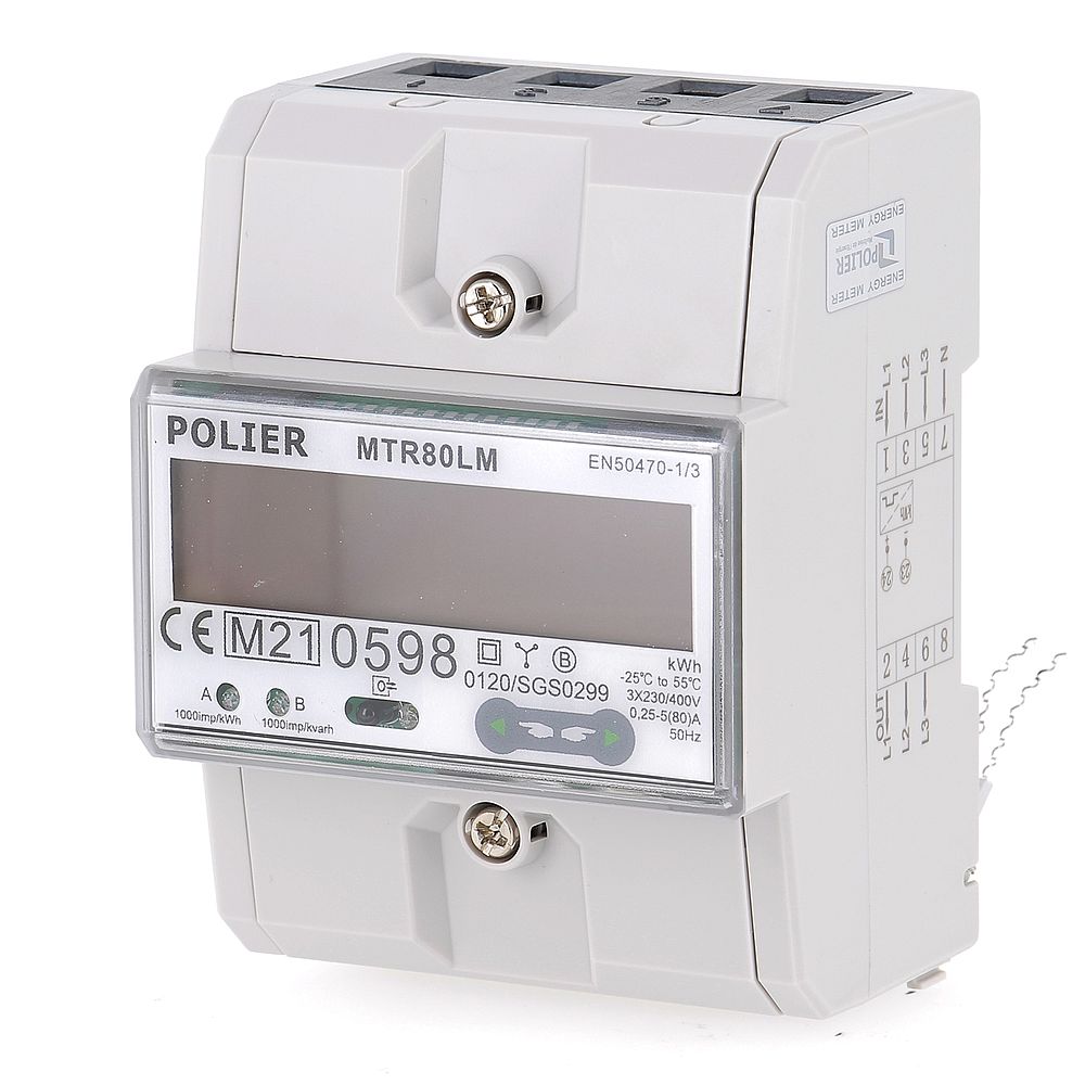 Compteur électrique modulaire tétra 80A conforme MID - MTR80LM – VOLTEBOX :  N°1 du comptage électrique