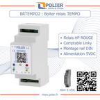 POLIER BRTEMPO2 - Boitier relais TEMPO - Contact sec HP ROUGE - vue 2