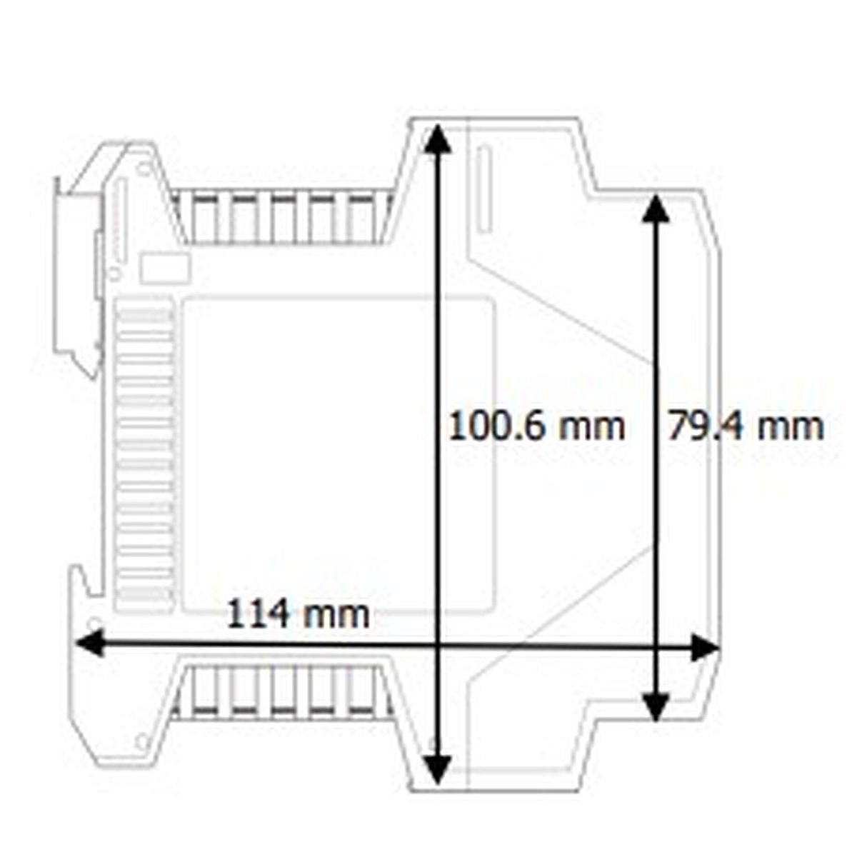 POLIER IPUINT100 - Intégrateur pour sonde Rogowski - Dimensions