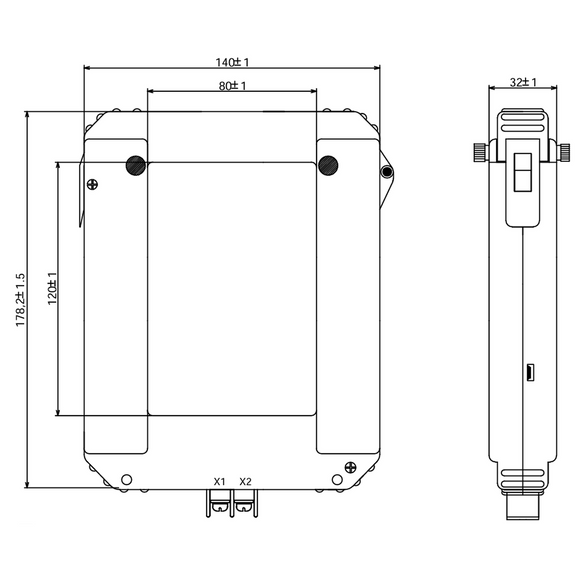 POLIER - ECS12020005055 : Transformateur d'Intensité ouvrant CLIP - 2000/5 A - Famille ECS120 - 120x80 mm - Classe 0,5 - 5 VA - Longueur fil : 3 mètres