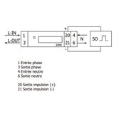 KETLER - KE3205 : Compteur électrique modulaire KETLER - Monophasé 45 A - Certifié MID - Simple tarif - Sortie d'impulsion - Affichage LCD