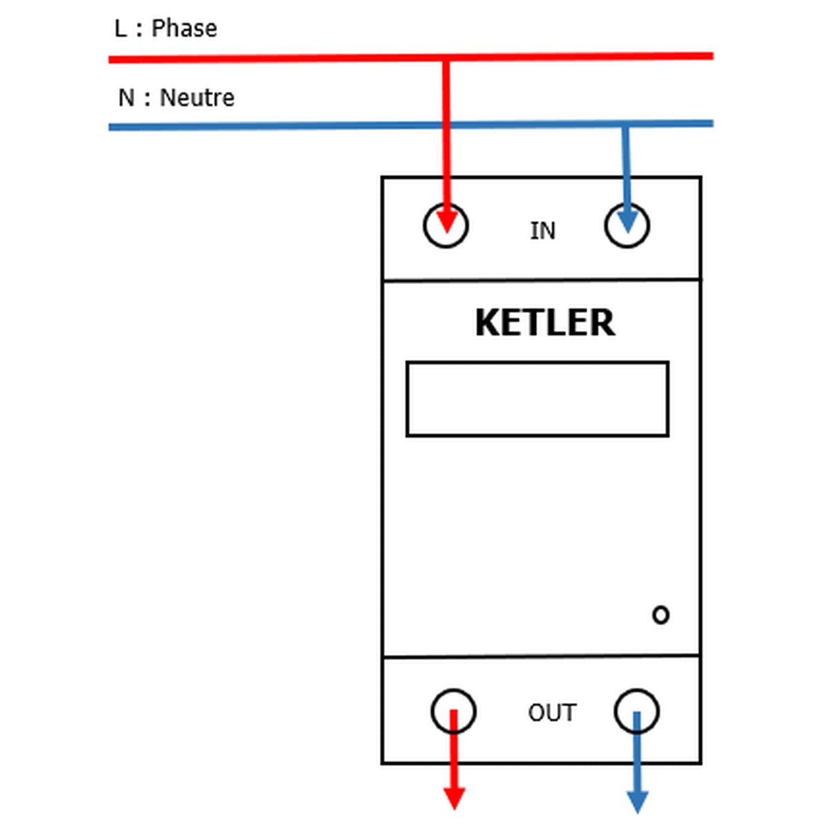 KETLER KE6010W - Compteur contacteur électrique - Monophasé 60 A - vue 4