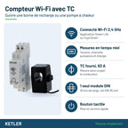 KETLER KE6309W - Compteur Wi-Fi 63 A avec TC - Points forts