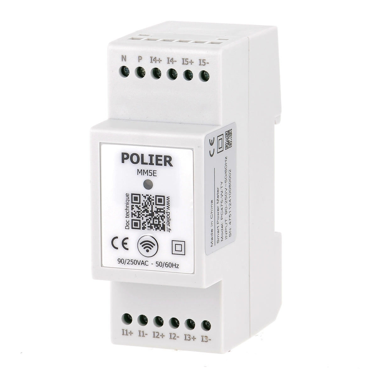 POLIER MM5E5C - Ecocompteur monophasé connecté WIFI 5 postes (RT2012 - RE2020) - vue 3