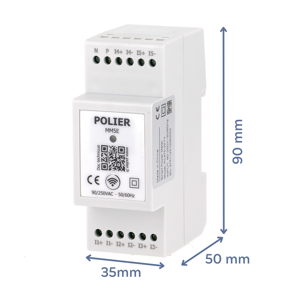 POLIER MM5E5C - Ecocompteur monophasé connecté WIFI 5 postes (RT2012 - RE2020) - vue 6