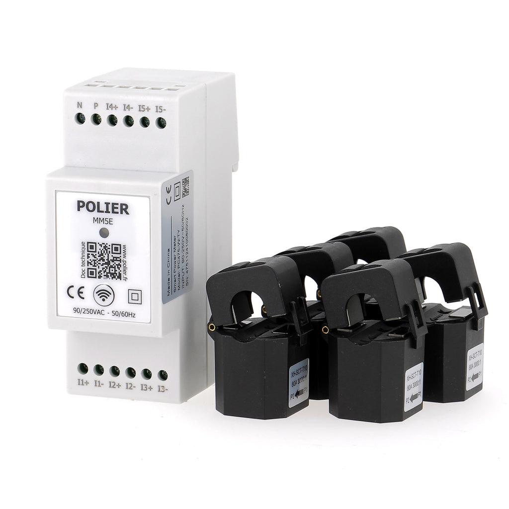 POLIER MM5E5C - Ecocompteur monophasé connecté WIFI 5 postes (RT2012 - RE2020)