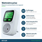 KETLER MS116TOP - Wattmètre prise 16 A - Points forts