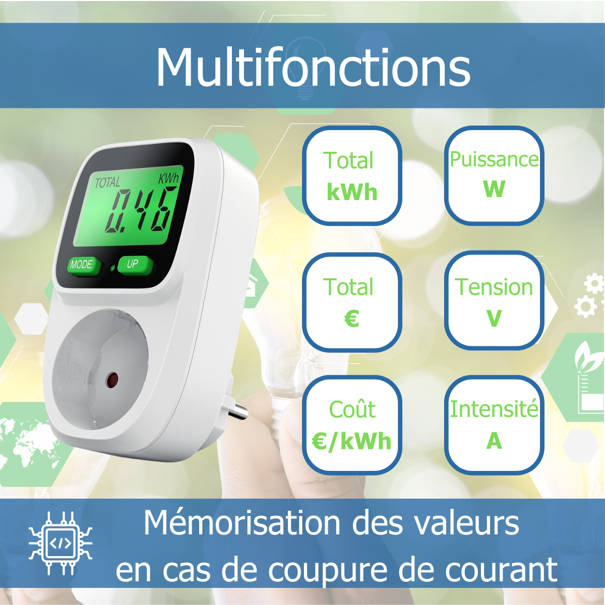 KETLER MS116TOP - Compteur électrique prise mobile - Wattmètre