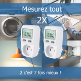 KETLER - MS216TOP : Compteur électrique prise mobile (2 pcs) - Wattmètre - 16 A / 3600 W - Prises France - Multifonctions