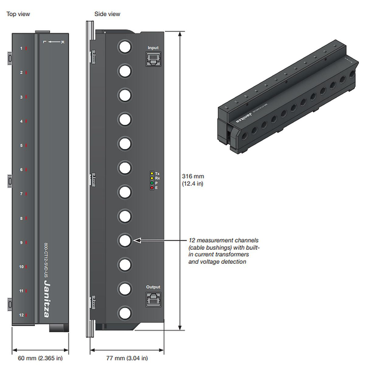 JANITZA 5231301 - Module 800-CT12-SVD-US - Module pour UMG 800 et UMG 801 - vue 4
