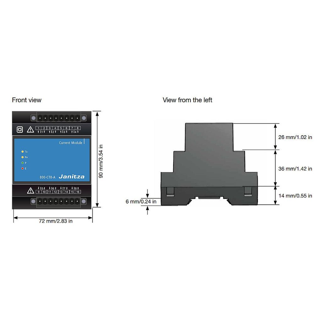 JANITZA 5231230 - Module 800-CT8-A - Module pour UMG 800 et UMG 801 - vue 4