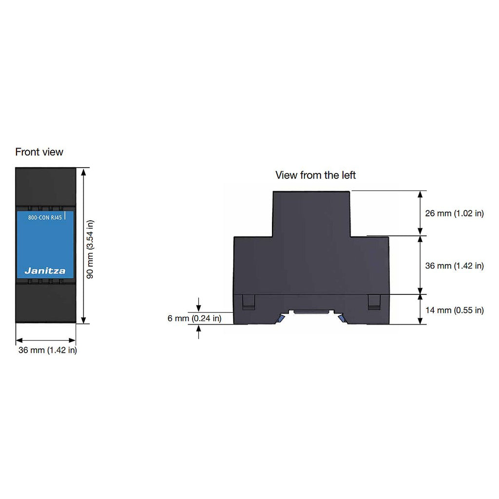 JANITZA 5231242 - Module 800 CON-RJ45 - Module de transfert RJ45 pour UMG 800 et UMG 801 - vue 3