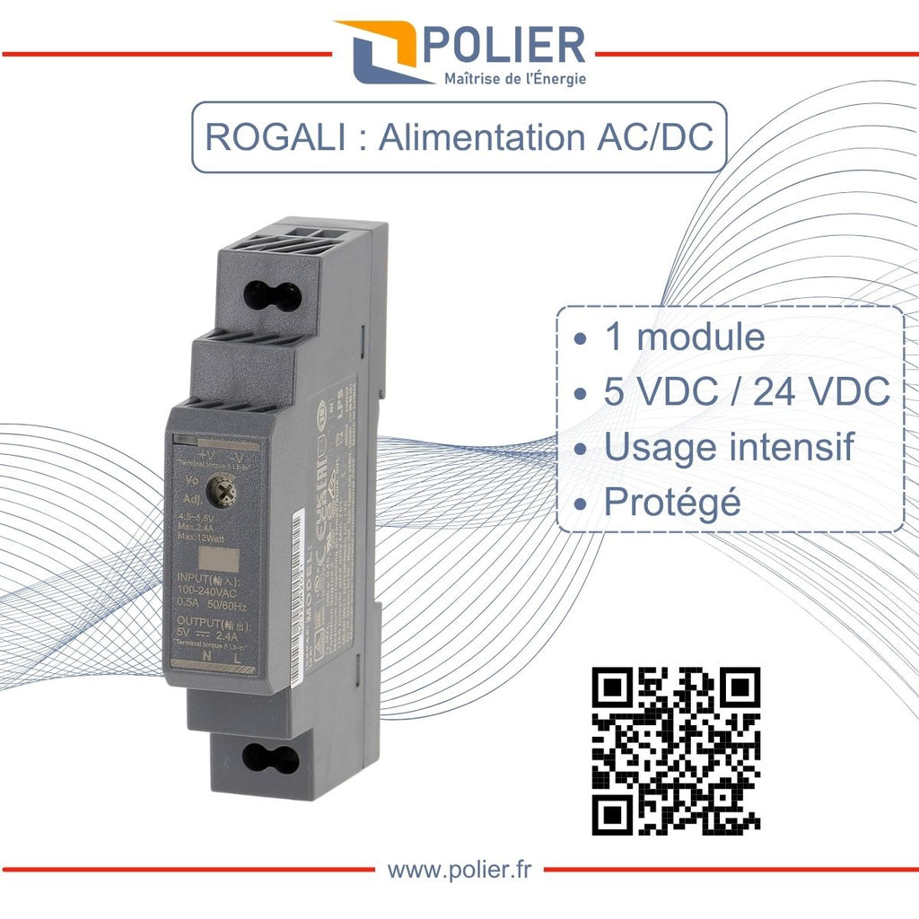 POLIER ROGALI5 - Alimentation rail DIN AC/DC 5 VDC