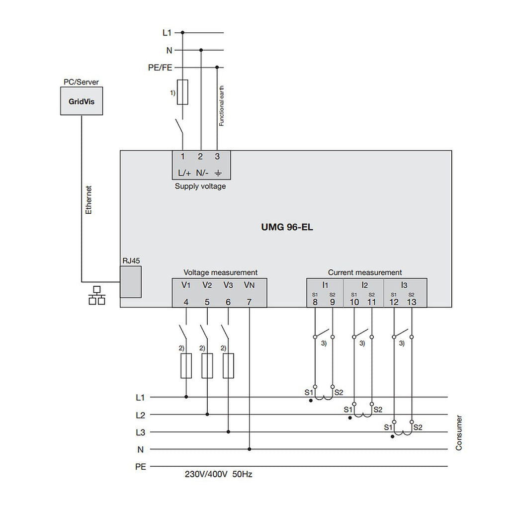 JANITZA - Centrale de mesure UMG 96-EL - Tri/tétra