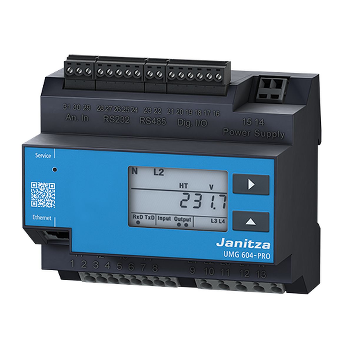 JANITZA - Centrale de mesure modulaire UMG 604E - Tri/tétra - 128 Mo de mémoire
