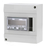 KETLER - KE8007 : Compteur électrique modulaire KETLER - Tétra 80 A - Certifié MID - Simple tarif Sortie d'impulsion - Affichage LCD