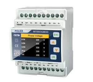 Compteur électrique modulaire multifonction tri/tetra pour sonde Rogowski ou TC 333mV, RS485 Modbus - MTRROGMOD