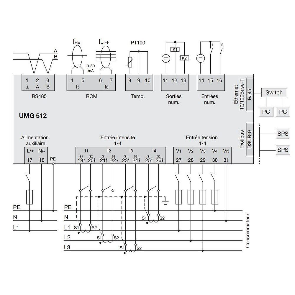 JANITZA 5217011 - Centrale de mesure UMG 512 - Tri/tétra - vue 2