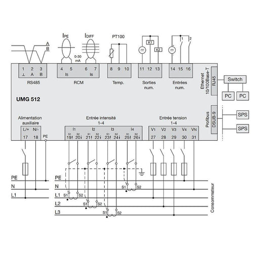 JANITZA 5217011 - Centrale de mesure UMG 512 - Tri/tétra - vue 2