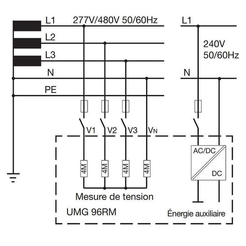 JANITZA 5222038 - Centrale de mesure UMG 96RM-CBM - Tri/tétra - vue 2