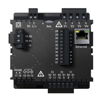 5222062 vue arrière centrale de mesure en façade Modbus TCP 256 Mo mémoire serveur web RCM JANITZA