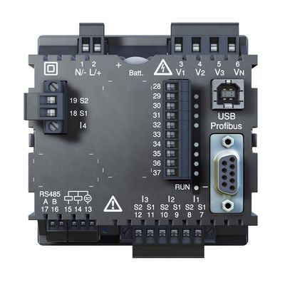 5222064 vue arrière  centrale de mesure en façade Modbus RTU Profibus JANITZA