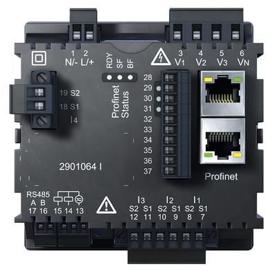 5222090 vue arrière centrale de mesure en façade Modbus TCP Profinet serveur web RCM  JANITZA