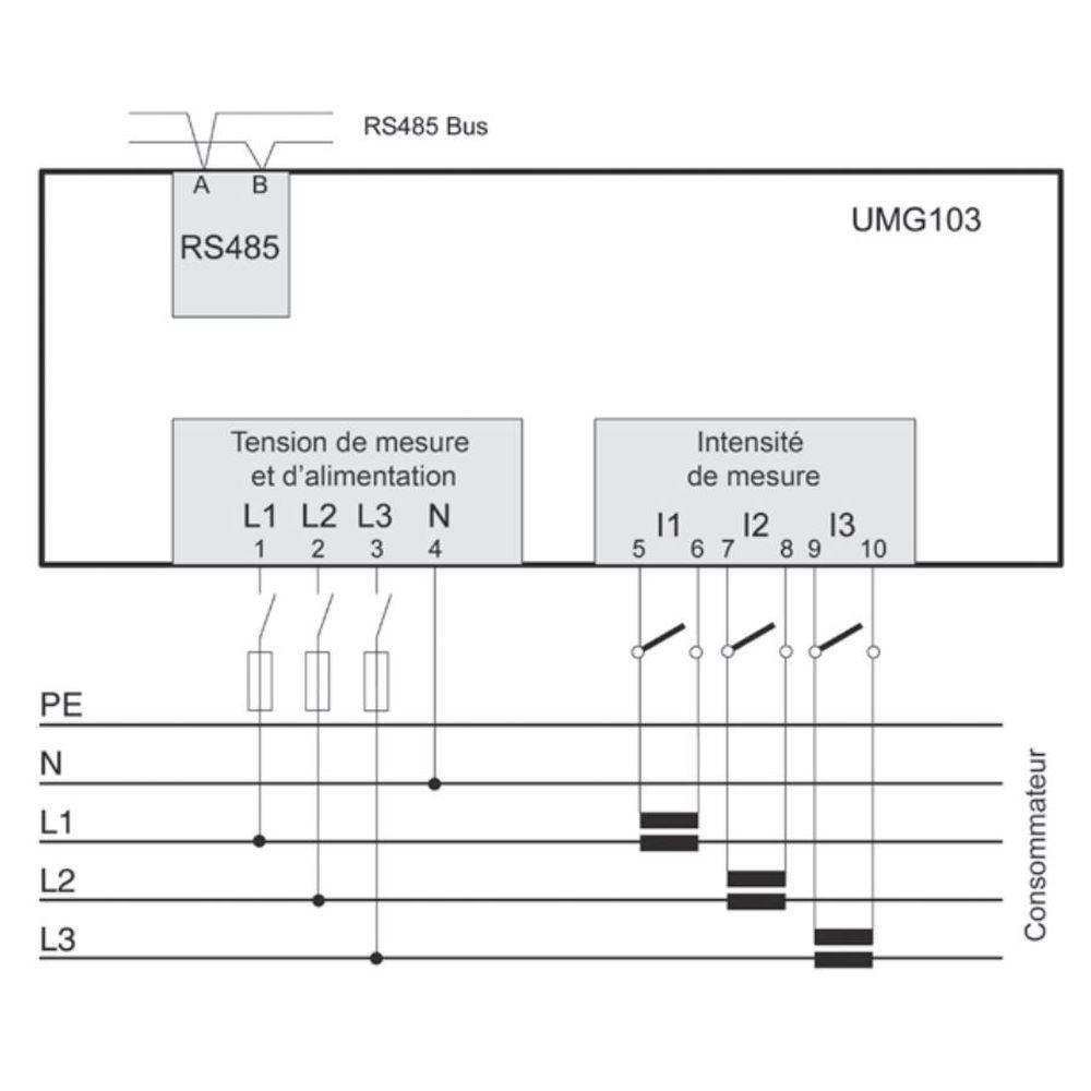 JANITZA 5228001 - Centrale de mesure modulaire UMG 103-CBM - Tétra sans affichage - vue 2