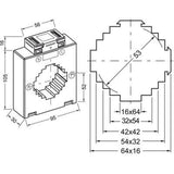 Transformateur de courant 1250/5A, classe 1, 10VA, diamètre 53 mm - 961512505110