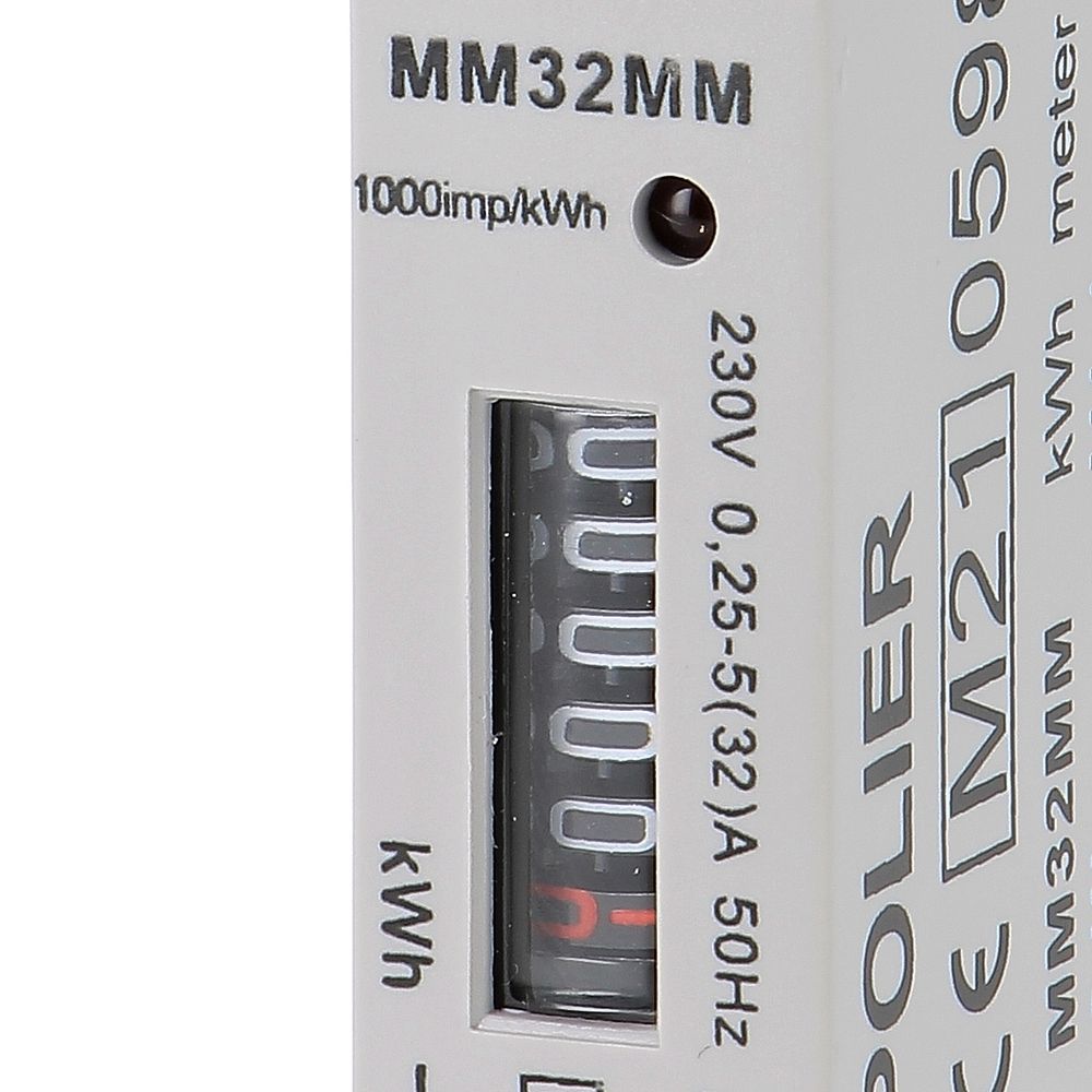 Polier ingenierie MM32LM, Compteur électrique modulaire monophasé 45 A  simple tarif affichage LCD Certifi