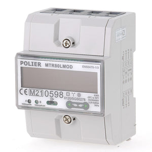 Compteur électrique tétra 80A MODBUS simple tarif MID Sortie d'impulsion - MTR80LMOD