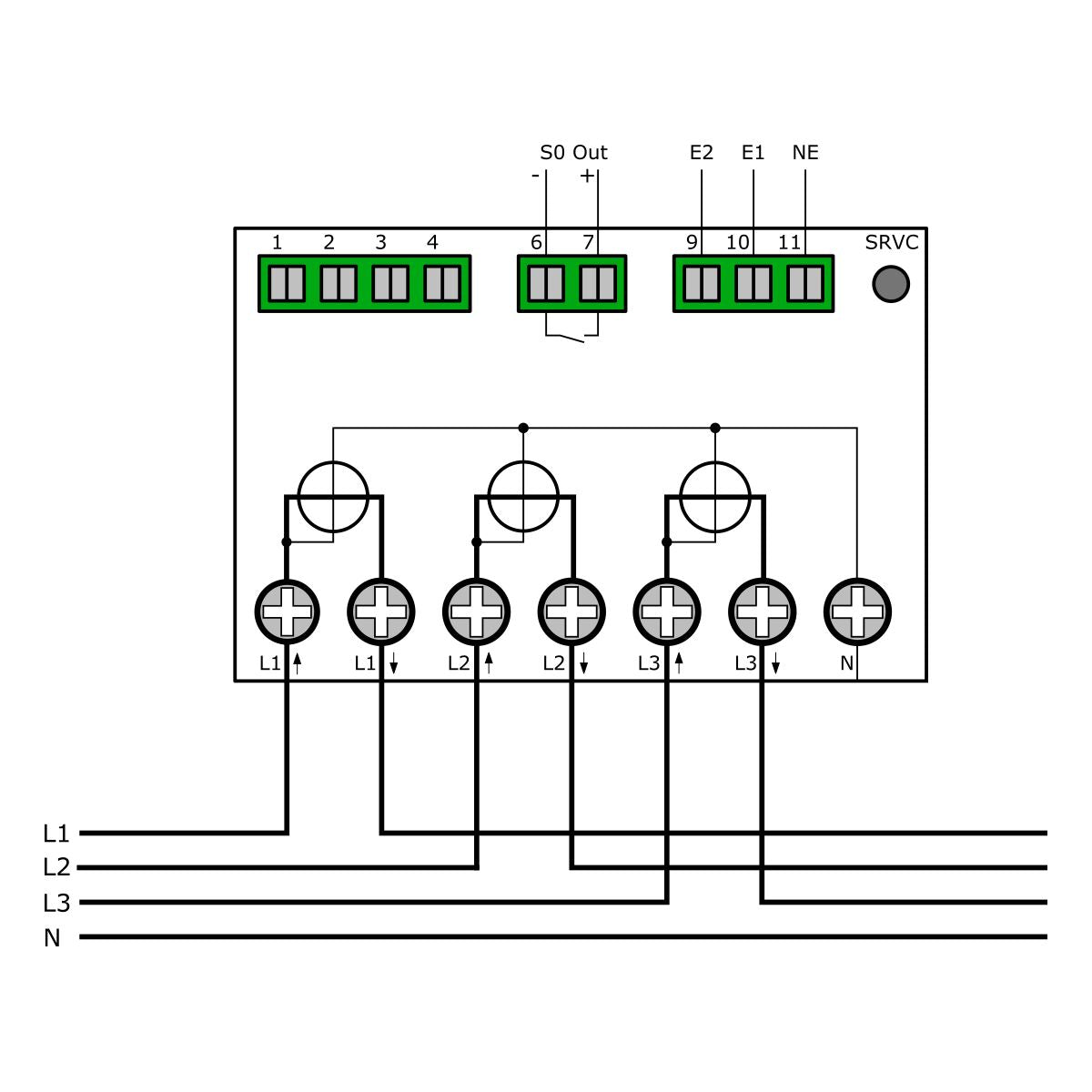 EMU P20A000LO - Compteur électrique - Triphasé/tétra 100 A - vue 3