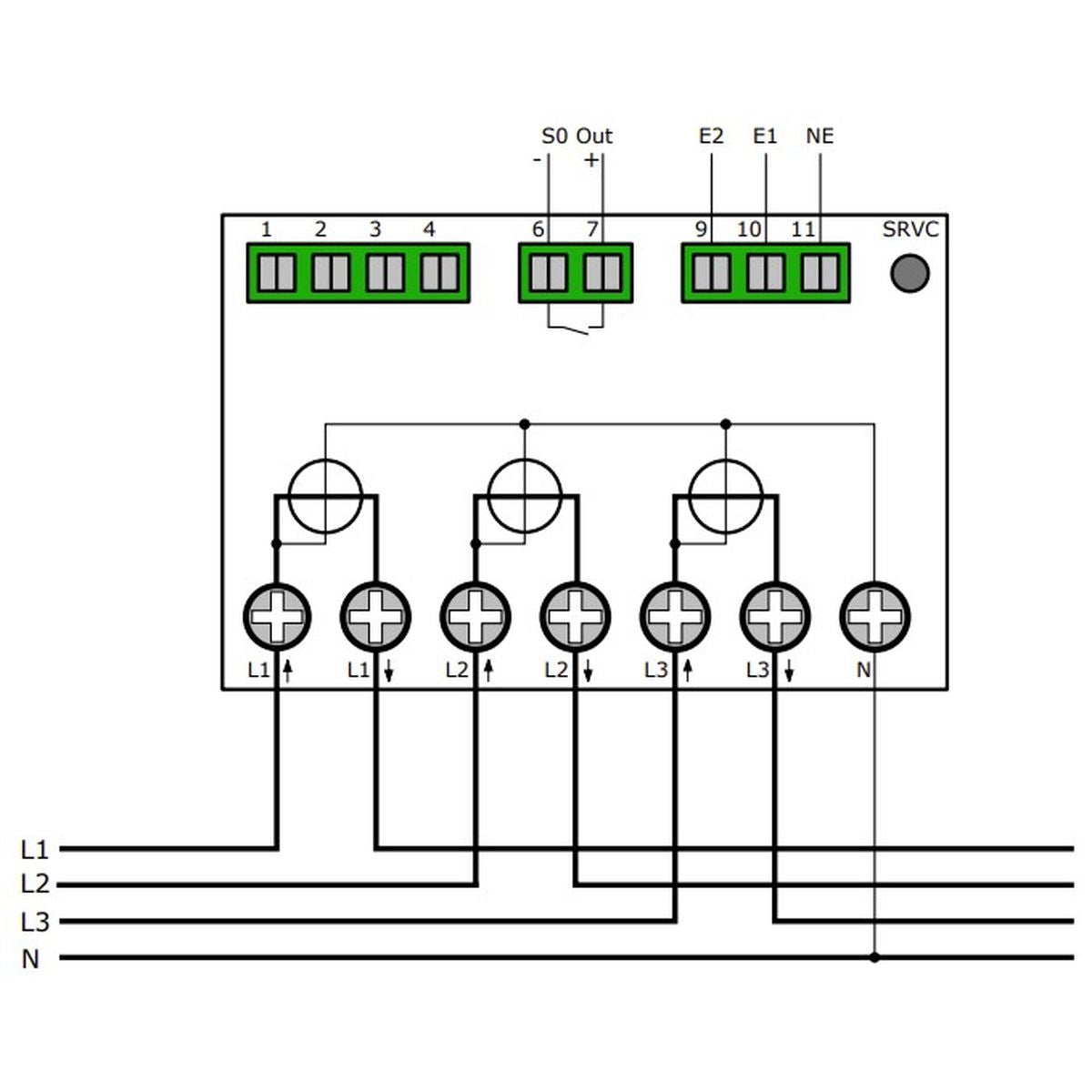 EMU P20A000LO - Compteur électrique - Triphasé/tétra 100 A - vue 2