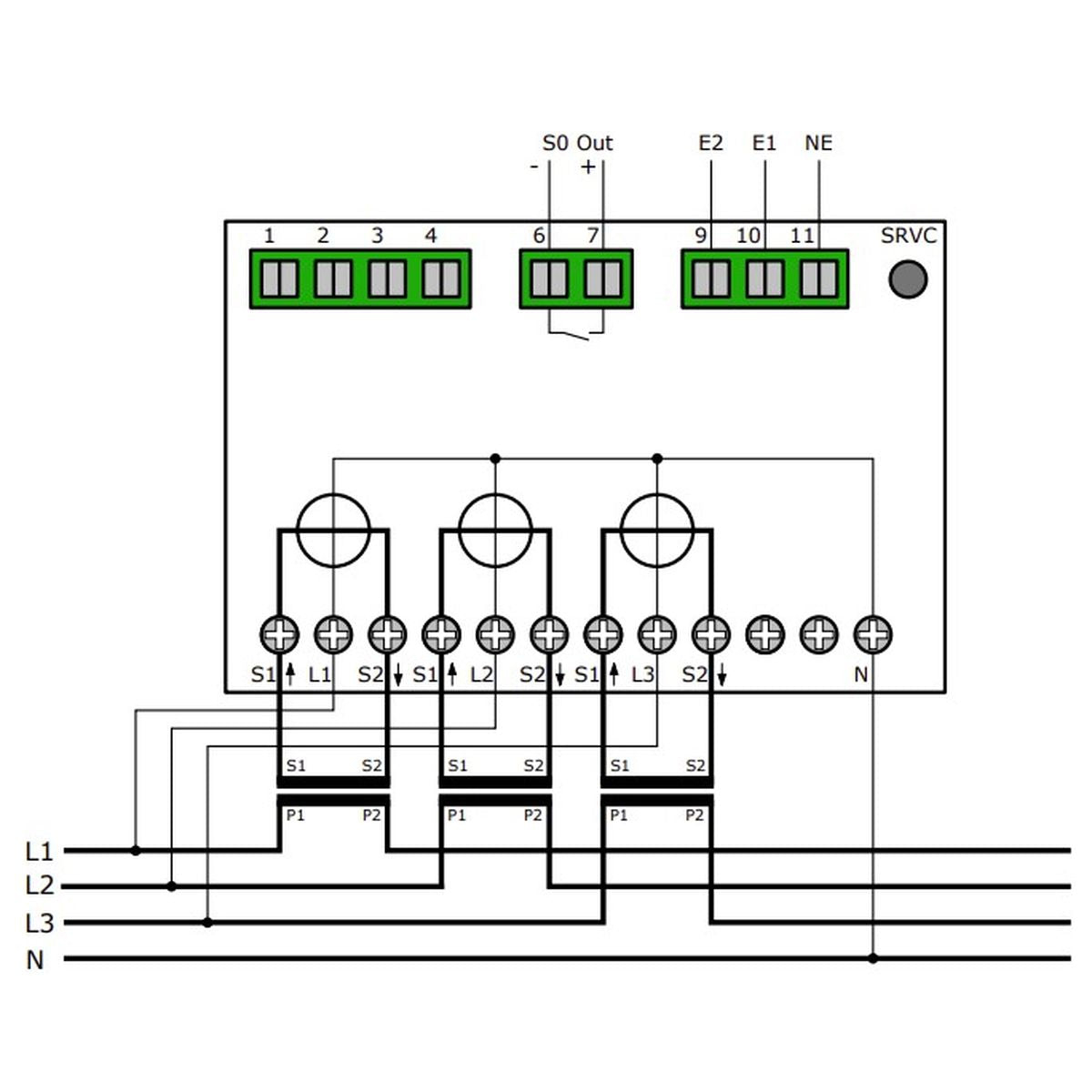 EMU P21A000LO - Compteur électrique - Triphasé/tétra 5 A (TC) - vue 2