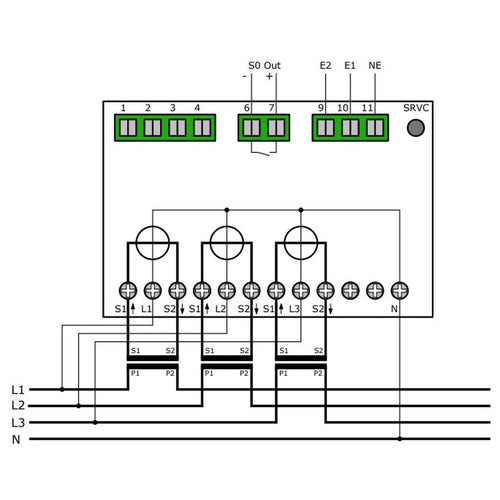 EMU P21A000LO - Compteur électrique - Triphasé/tétra 5 A (TC) - vue 2