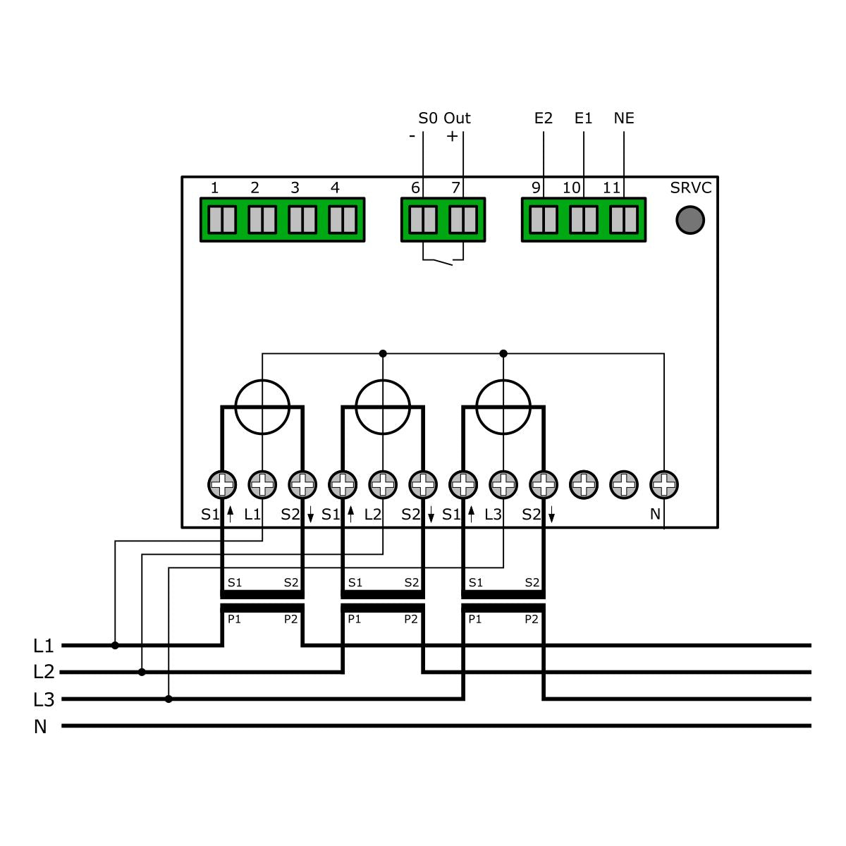 EMU P21A000LO - Compteur électrique - Triphasé/tétra 5 A (TC) - vue 3