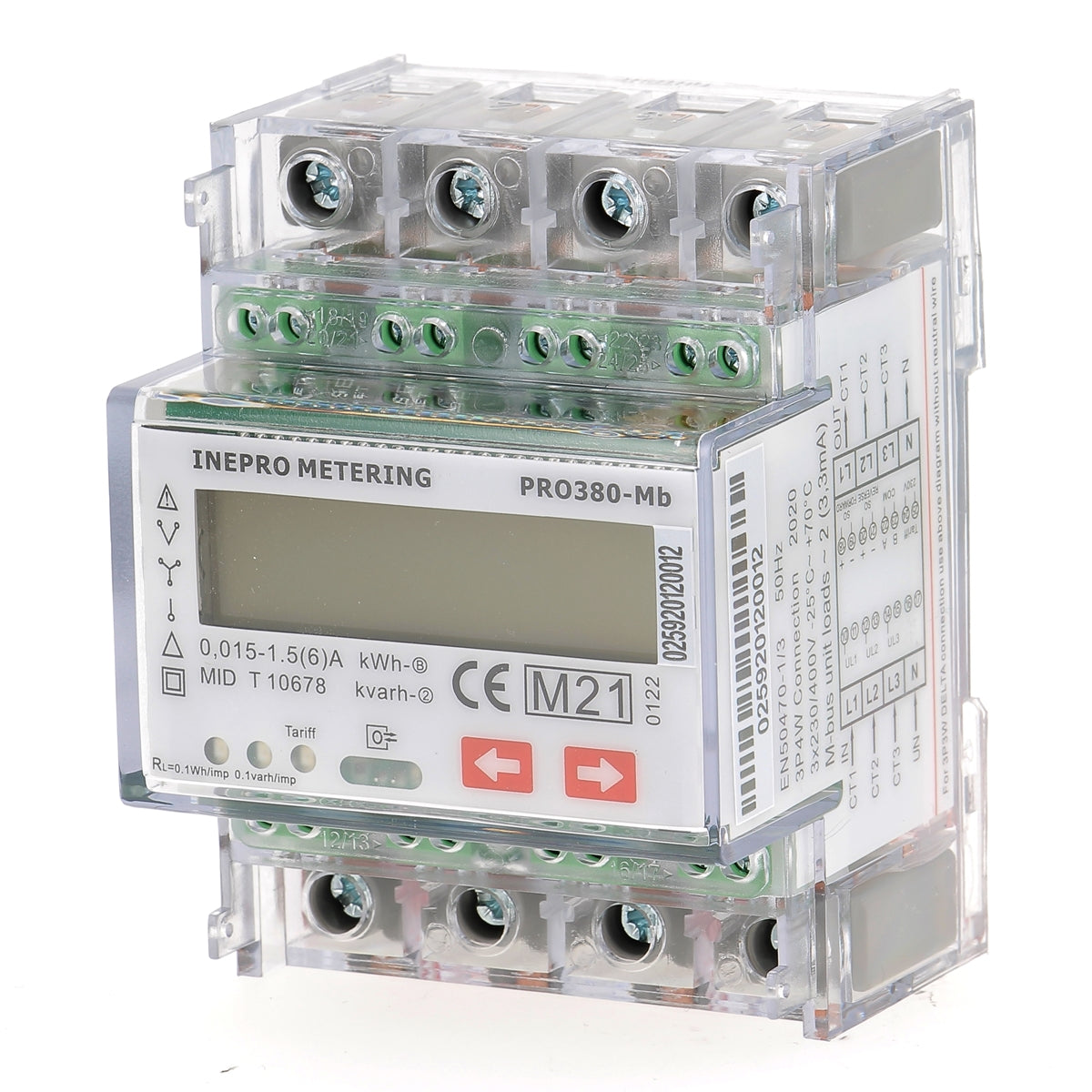 INEPRO PRO380MBCT - Compteur électrique - Triphasé/tétra 5 ou 1 A (TC) - vue 3