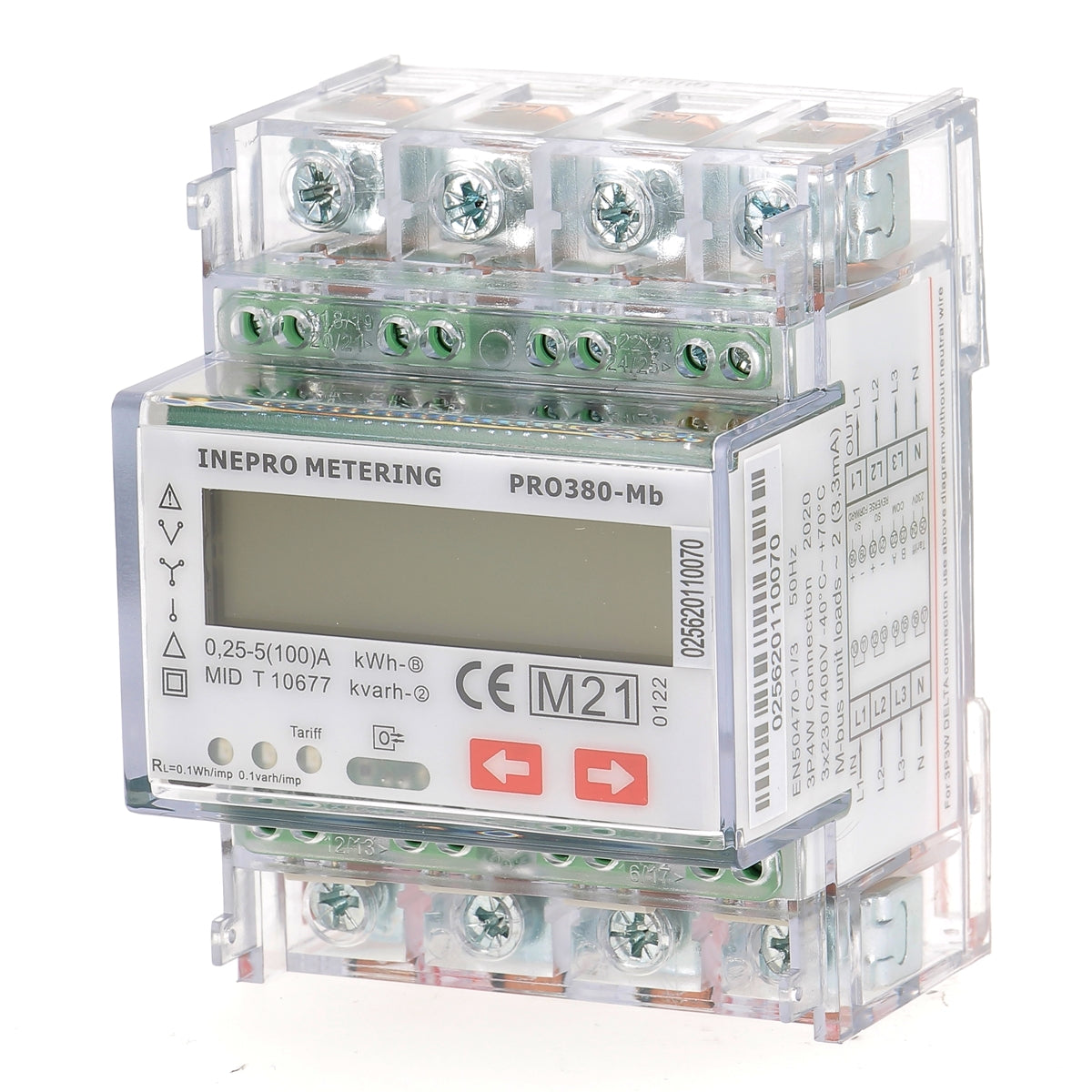 INEPRO PRO380MBDC - Compteur électrique - Triphasé/tétra 100 A - vue 3