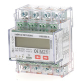 INEPRO - PRO380SDC : Compteur électrique modulaire - Triphasé/tétra 100 A - Certifié MID - Double tarif - Sortie d'impulsion - 0255